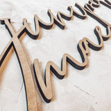 Frameless Wooden Name Sign for Nursery