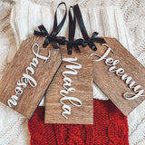 Wooden Stocking Name Tags - Double Layer