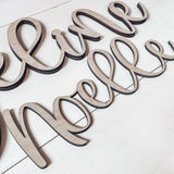 Frameless Wooden Name Sign for Nursery