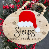 Sleeps Until Christmas Beaded Hanging Sign