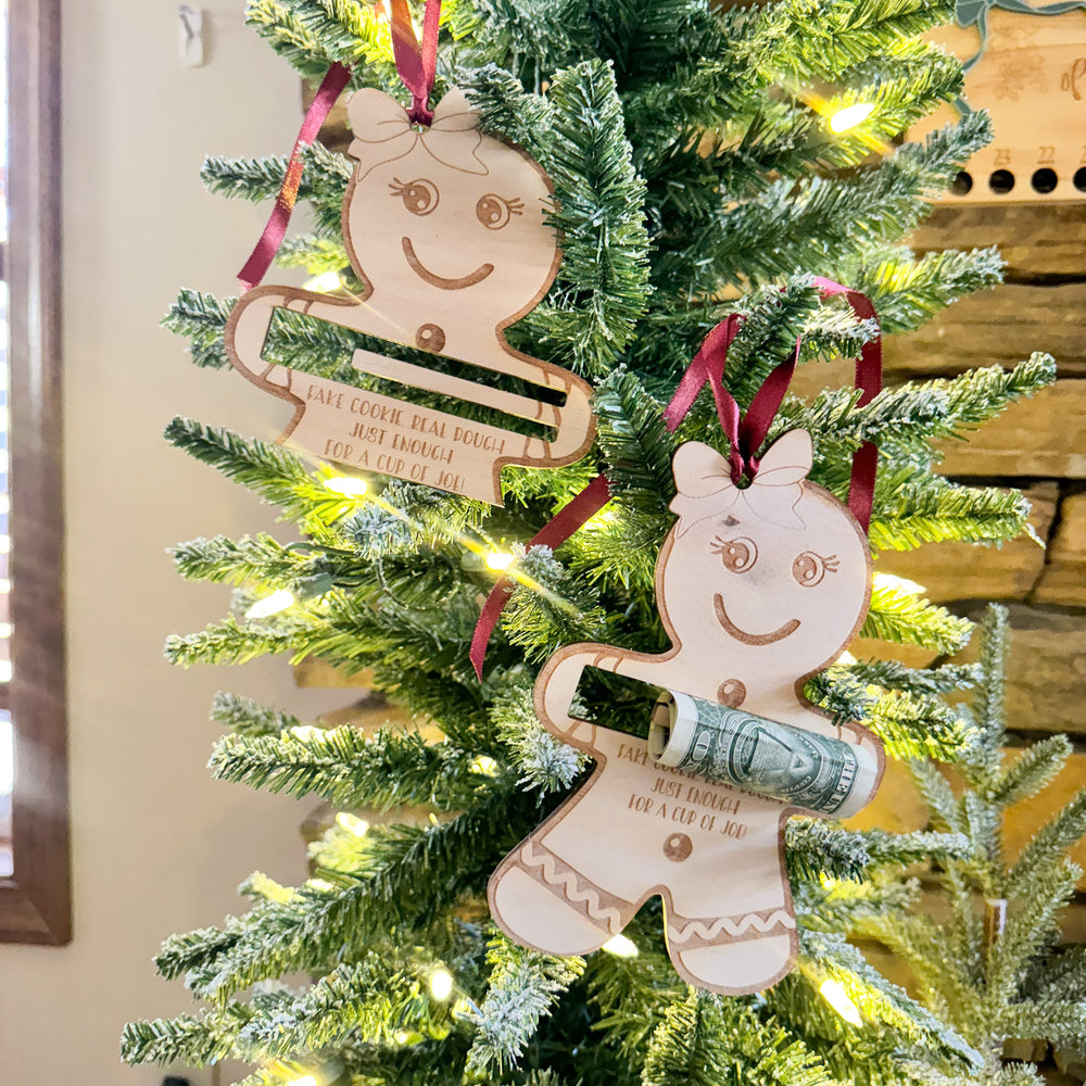 money holder christmas tree ornaments Gingerbread Money Holder Ornament or Gift Tag
