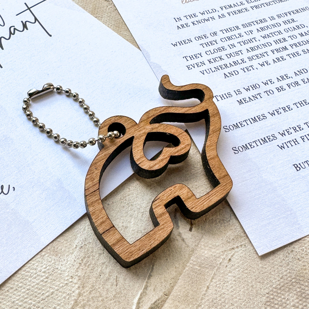 Thank you for being my Elephant Keychain – Script and Grain