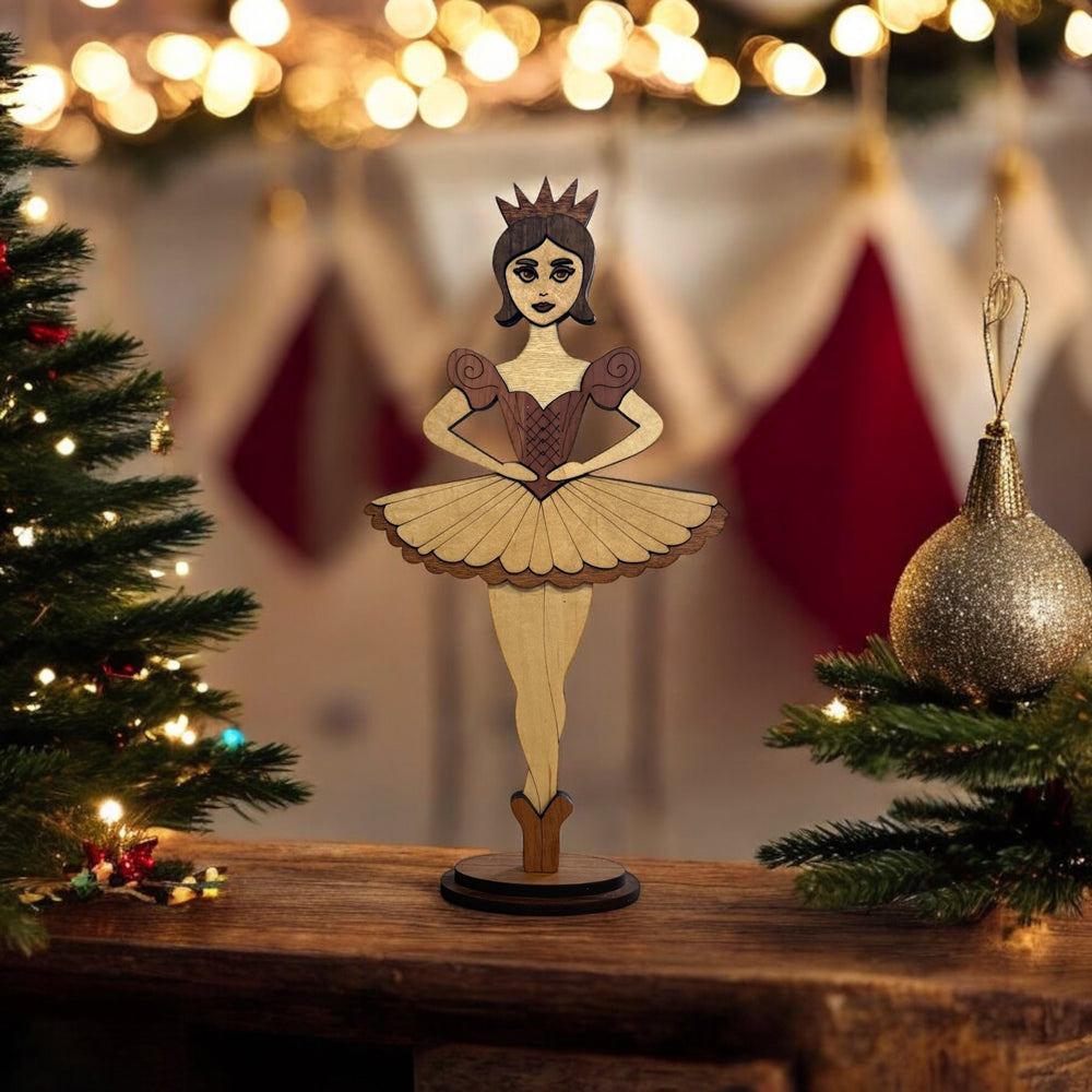 Wooden Segmented Sugar Plum Fairy - Shelf Sitter/Mantel Decor