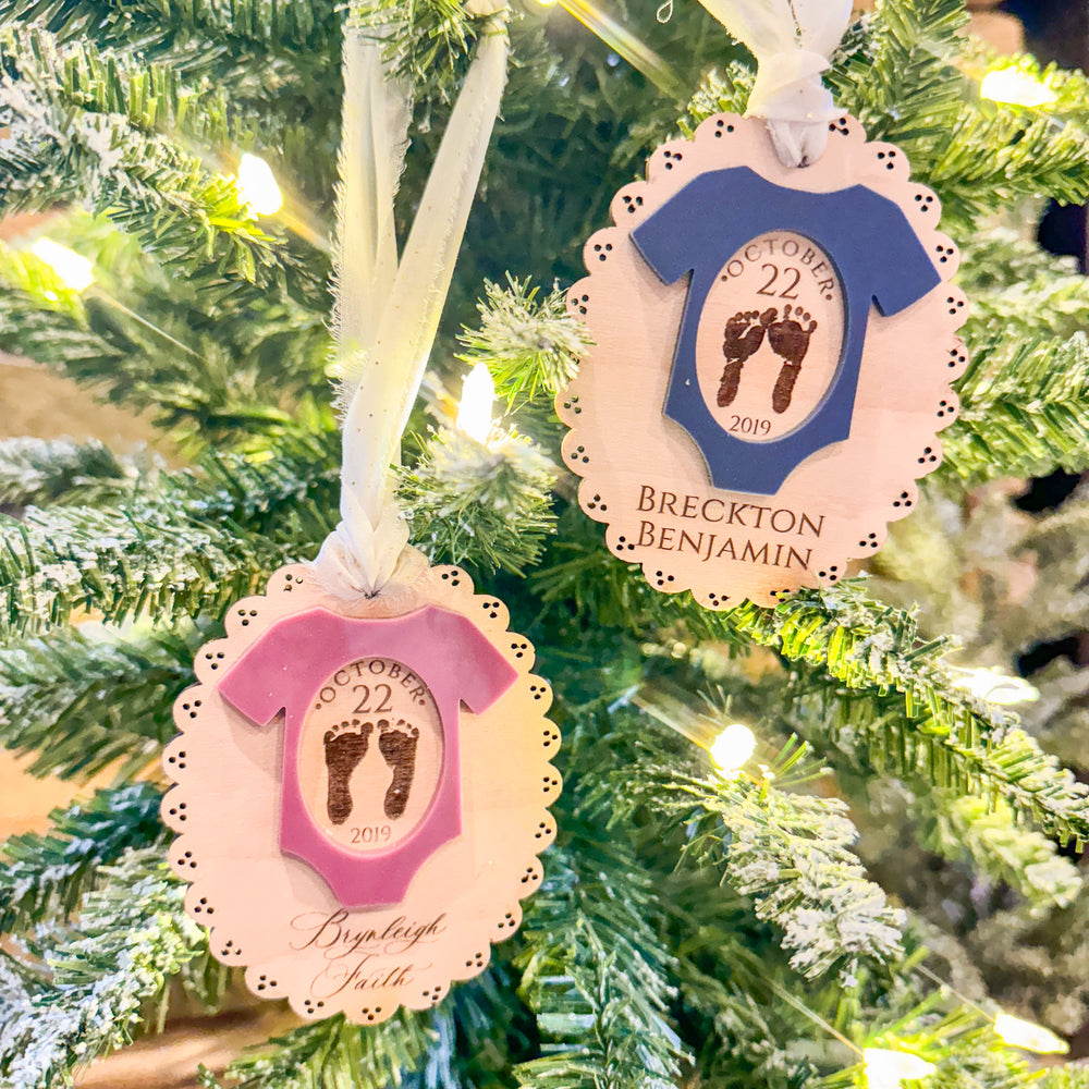 First Christmas - Baby's Footprint Keepsake Ornament