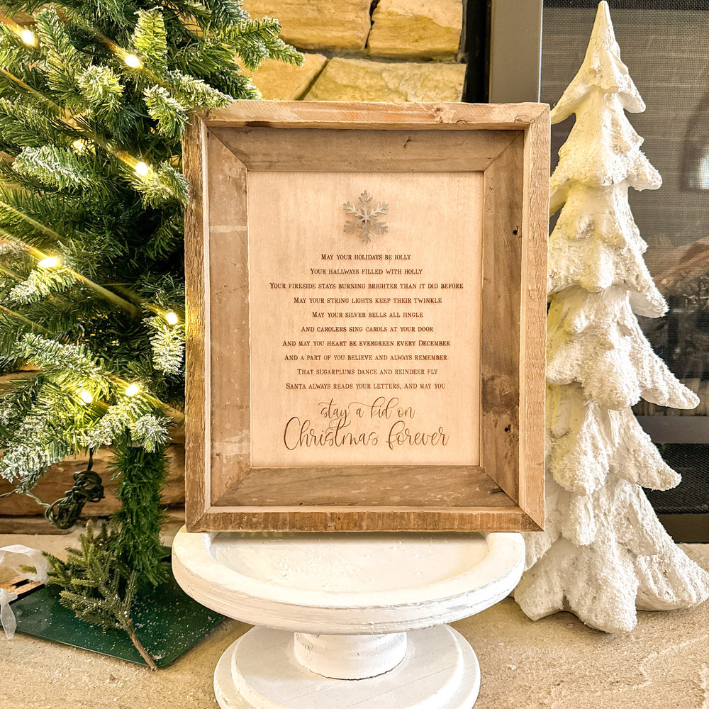 Kid on Christmas Rustic Wooden Sign