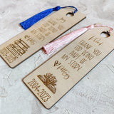 Wood Engraved Bookmarks for Teachers