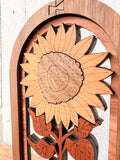 Sunflower Wood Decor | Segmented Wood Fall Accent