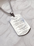 Personalized Veteran Dog Tag Necklace | Military Gift