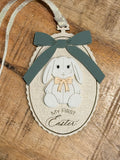 Vintage Bunny Easter Basket Tag