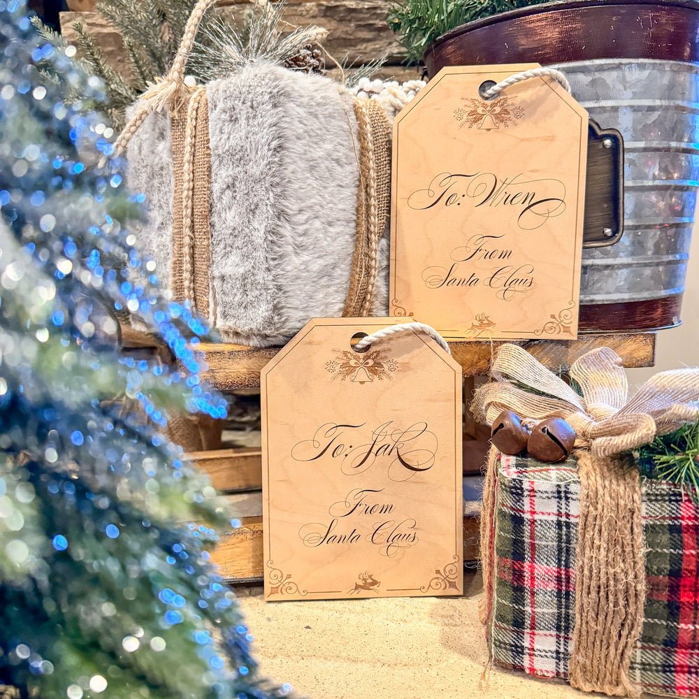 Gift From Santa - Large Wooden Personalized Tag