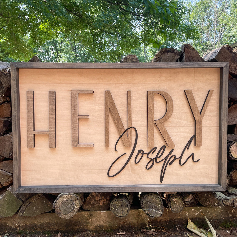 Three Dimensional, Neutral Nursery Sign