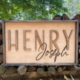 Three Dimensional, Neutral Nursery Sign