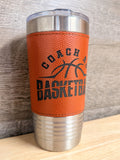 20oz Leather Wrapped Basketball Tumbler