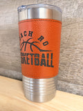 20oz Leather Wrapped Basketball Tumbler