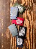 Engraved Metal Notch Wallets