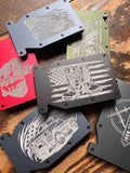 Engraved Metal Notch Wallets