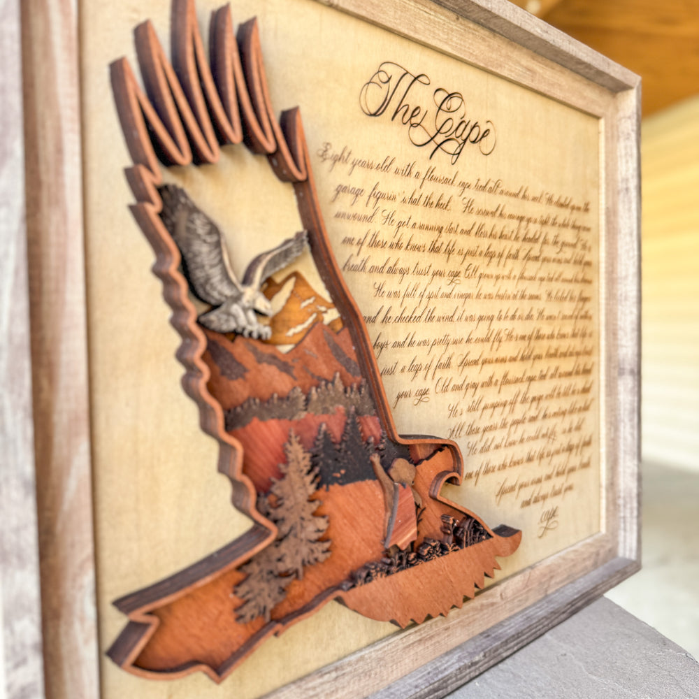 "The Cape" Handcrafted Wooden Artwork with Calligraphy