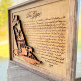 "The Cape" Handcrafted Wooden Artwork with Calligraphy