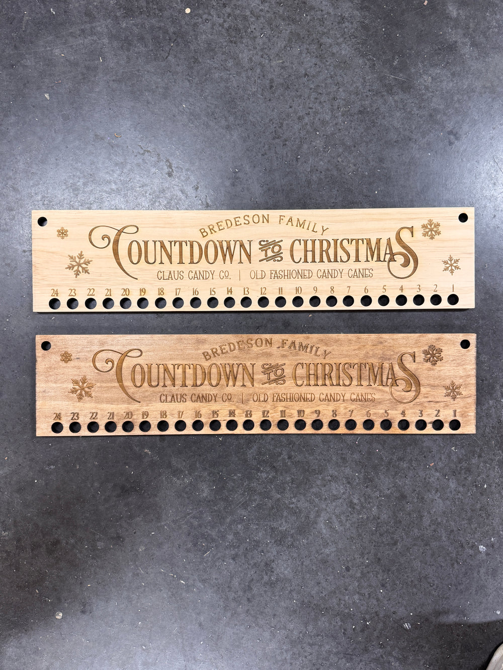 Countdown Until Christmas Candy Cane Sign – Script and Grain