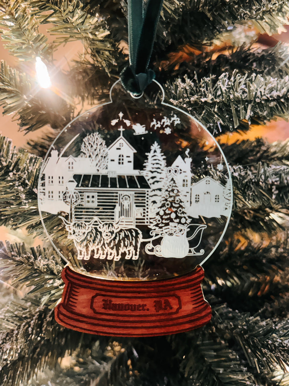 Snack Town Snow Globe Ornaments
