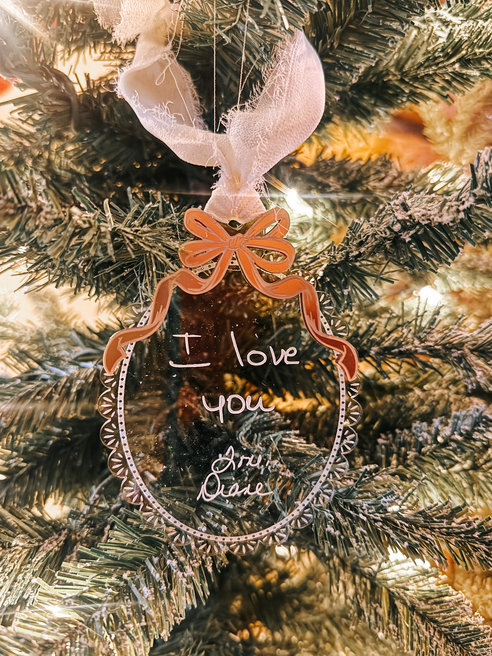 Custom Engraved Handwriting Ornament