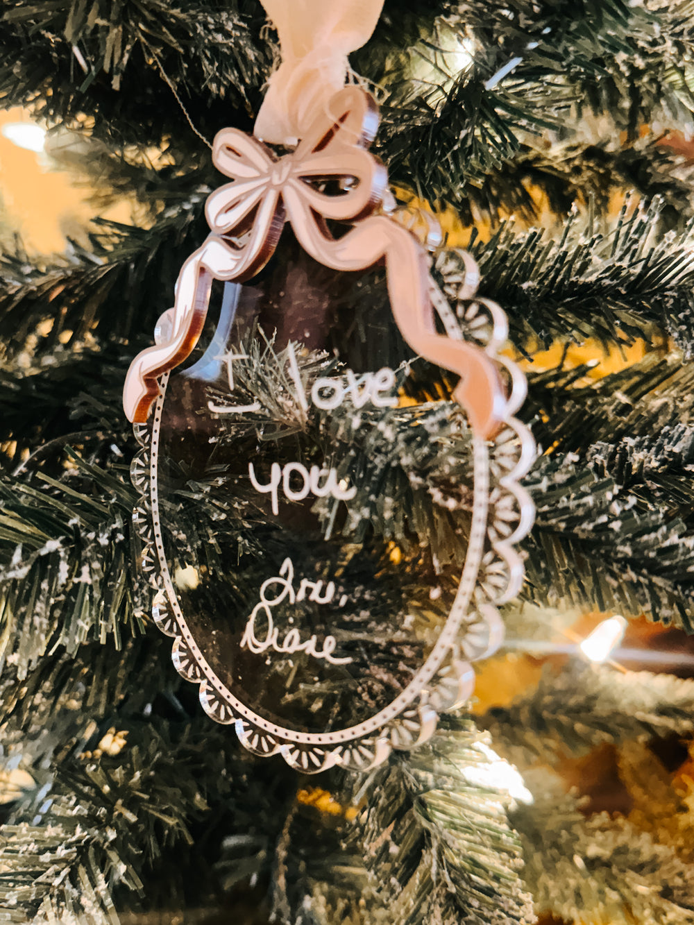 Custom Engraved Handwriting Ornament