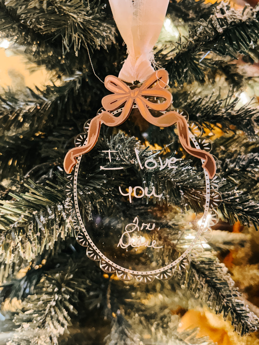 Custom Engraved Handwriting Ornament