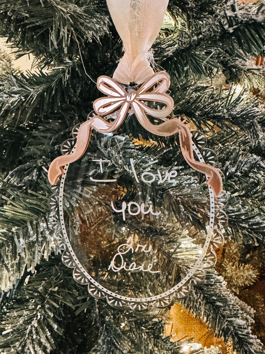Scripts Ornament Custom Engraved Handwriting Ornament – Script and Grain