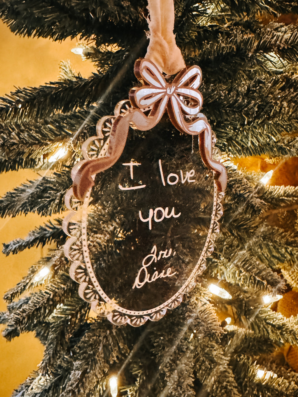 Custom Engraved Handwriting Ornament