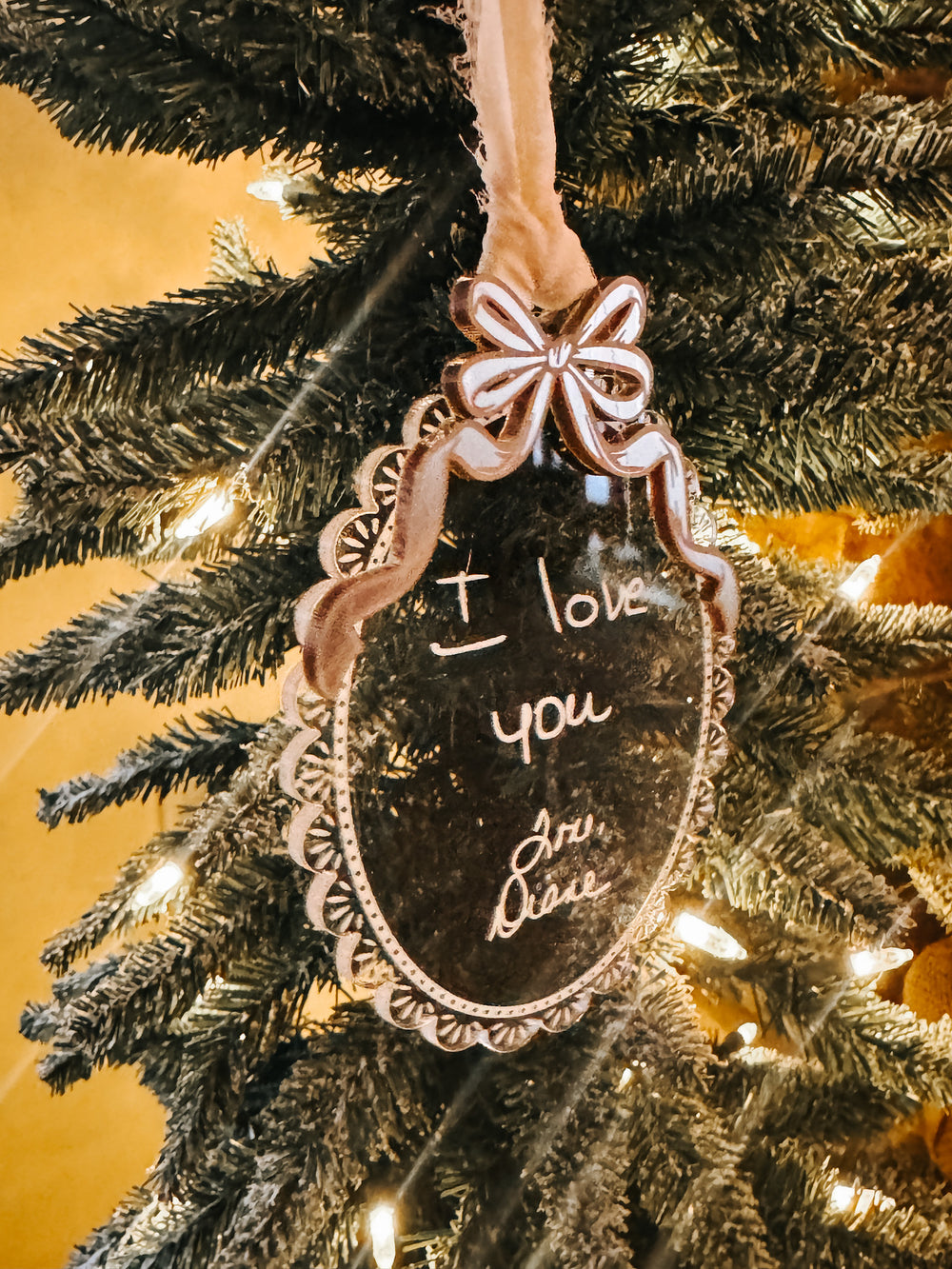 Custom Engraved Handwriting Ornament