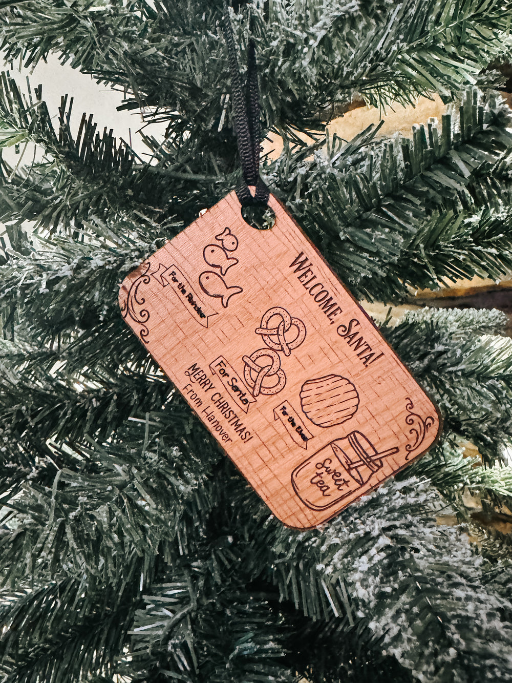 Snack Town Santa Board Ornament