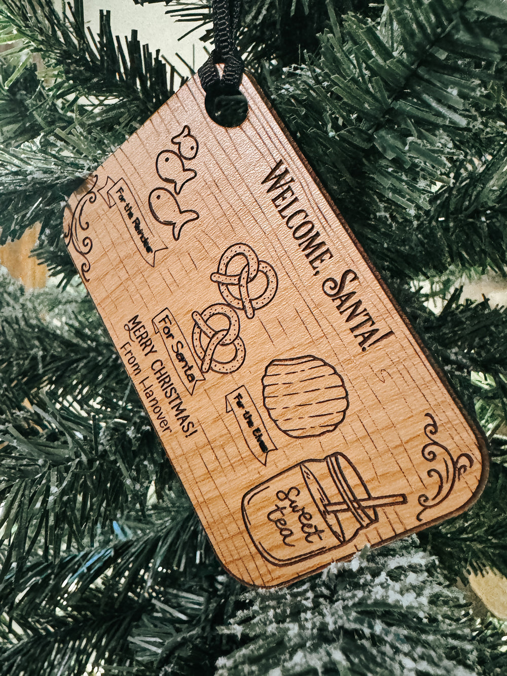 Snack Town Santa Board Ornament