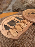 Coastal Themed Serving Tray with Cheese Knives Set