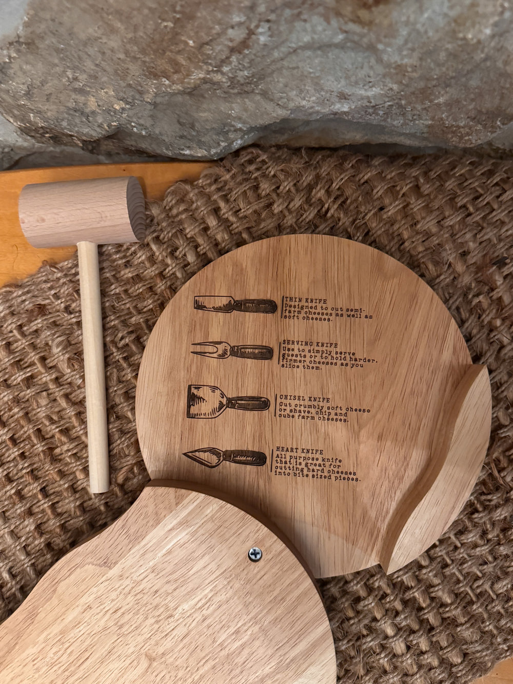 Coastal Themed Serving Tray with Cheese Knives Set