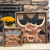 Highland Cow Wooden Mosiac - Large
