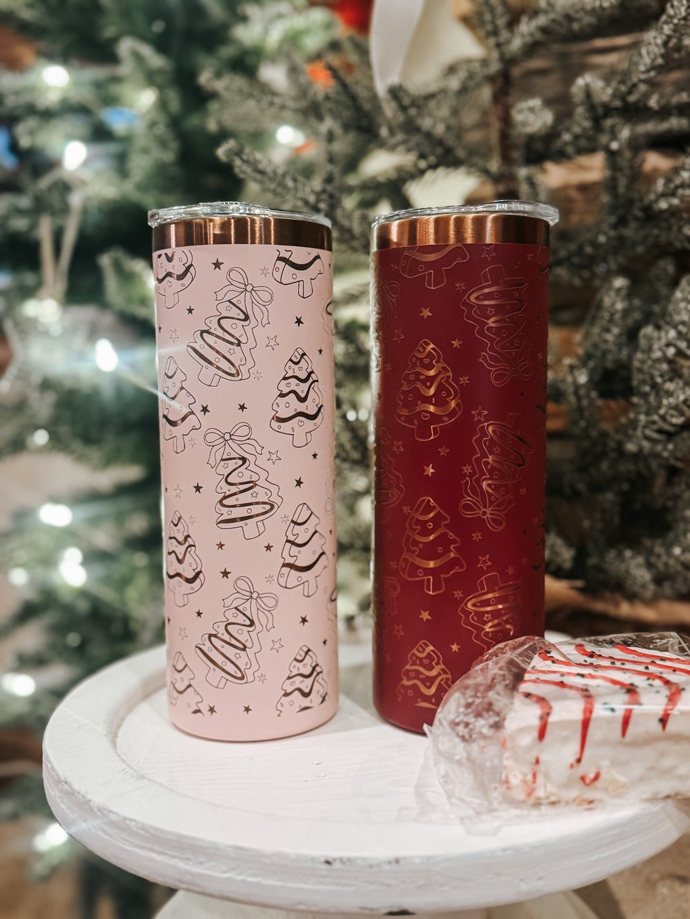 Christmas Candy Cakes - 22oz Slim Tumbler