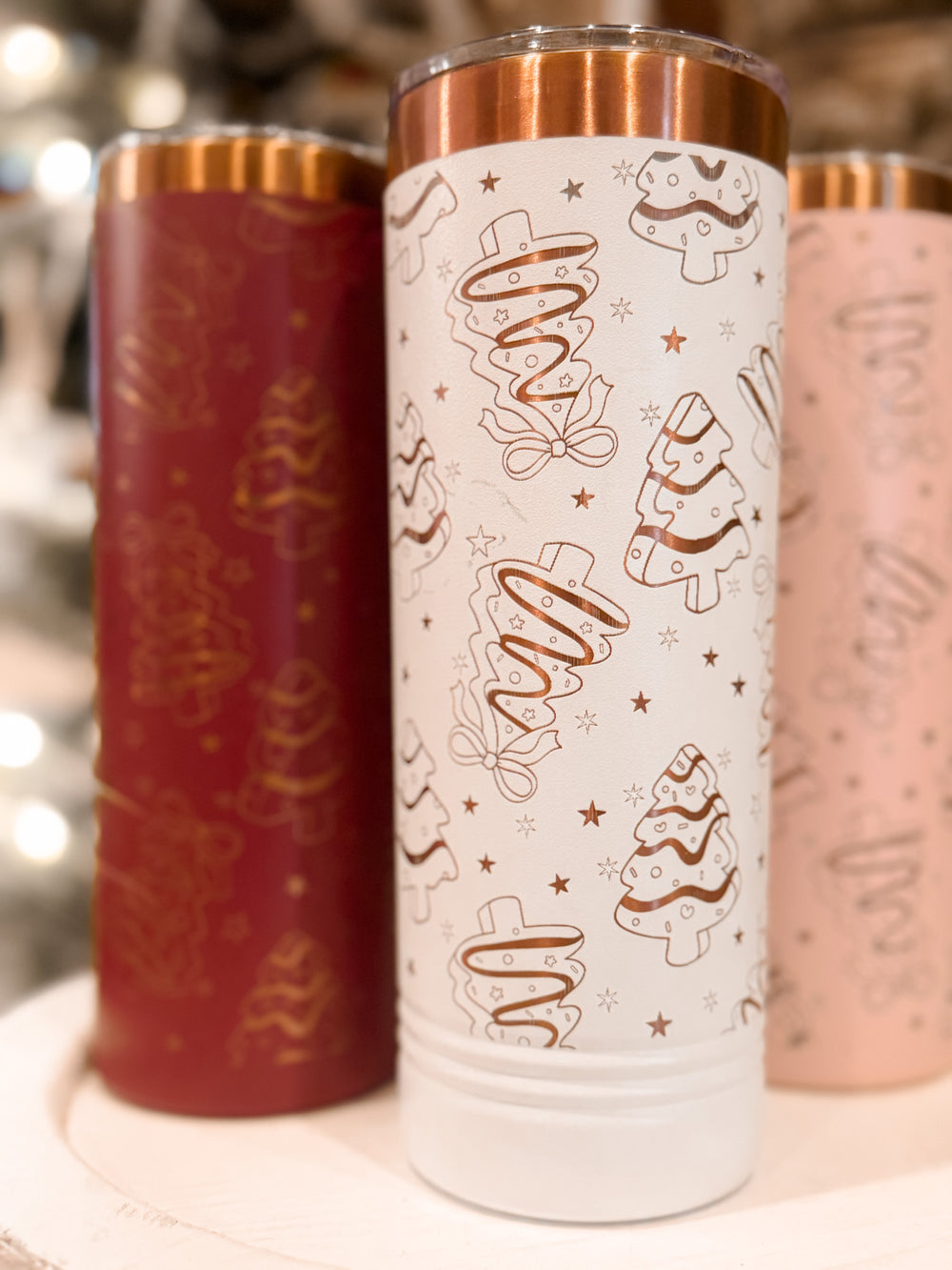 Christmas Candy Cakes - 22oz Slim Tumbler