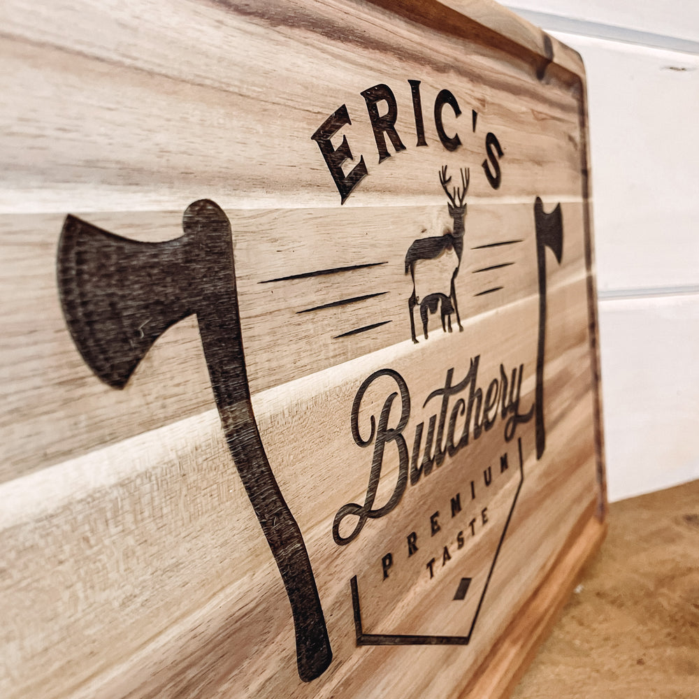 Engraved Butcher Block with Juice Groove