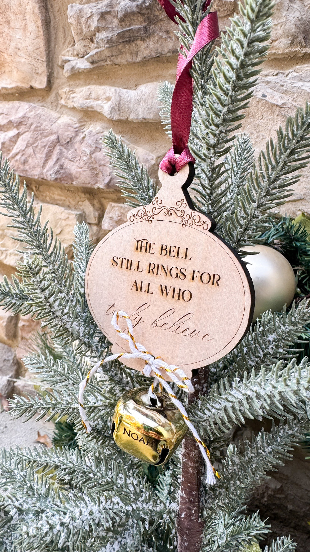 The Bell Still Rings... "Believe" Christmas Bell Ornament