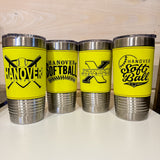 20oz Leather Wrapped Softball Tumbler