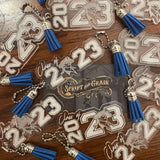 "Class of" Graduation Block Style Keychain