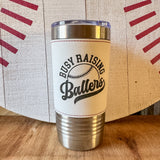 20oz Leather Wrapped Baseball Tumbler