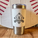 20oz Leather Wrapped Baseball Tumbler