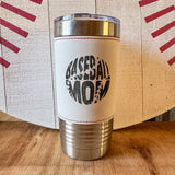20oz Leather Wrapped Baseball Tumbler