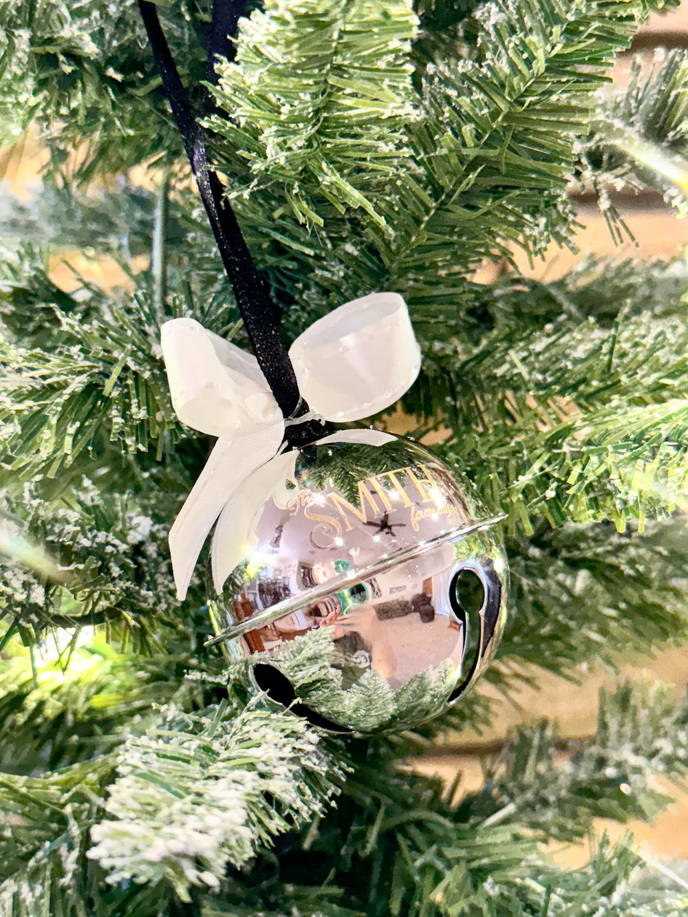Personalized Silver "Believe" Bell Ornament