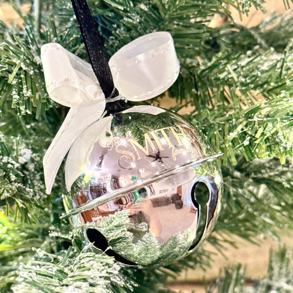 Personalized Silver "Believe" Bell Ornament