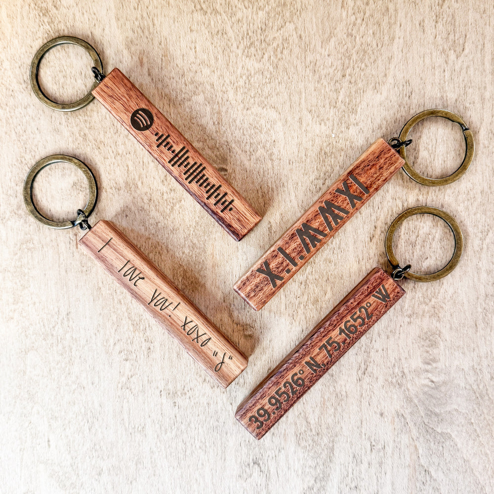 Love Story Wooden Keychain *Read Description*