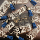 "Class of" Graduation Block Style Keychain