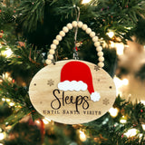 Sleeps Until Christmas Beaded Hanging Sign