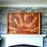 "A New Day" Sunrise Marquetry Sign